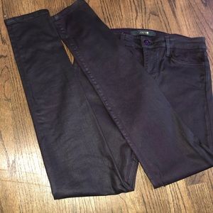Joe’s purple coated skinny jeans